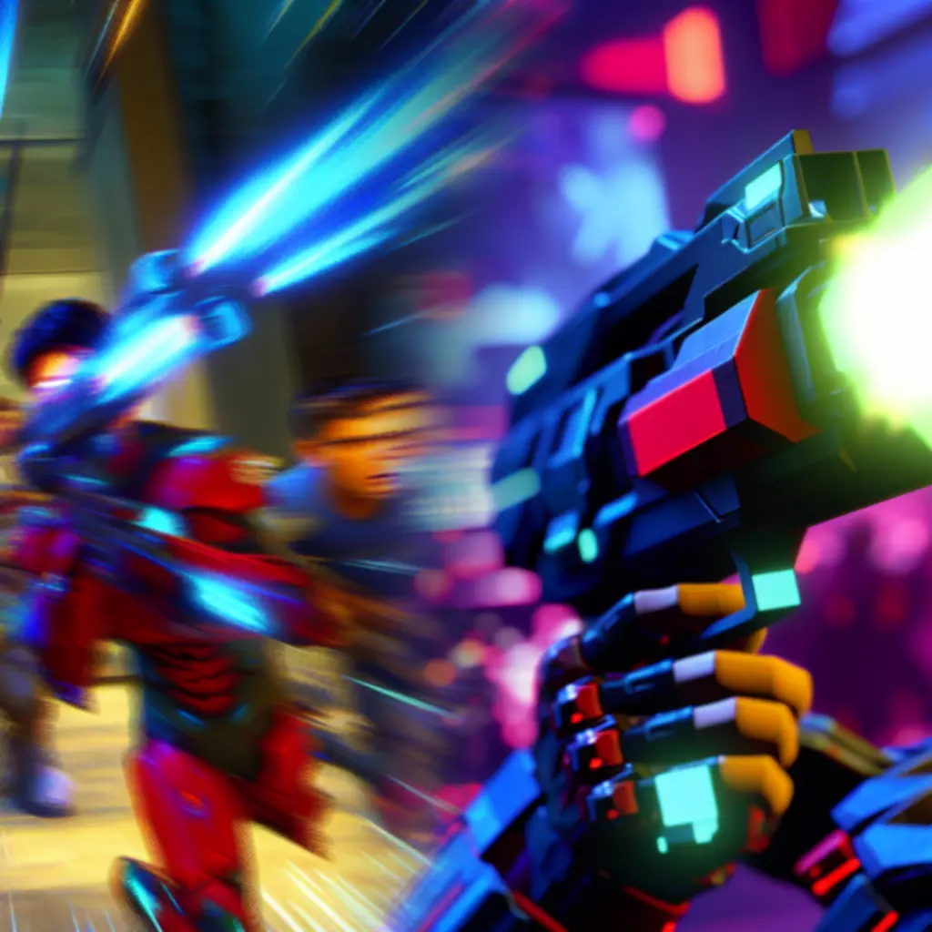 Różne typy neonowych broni w grze Roto Force