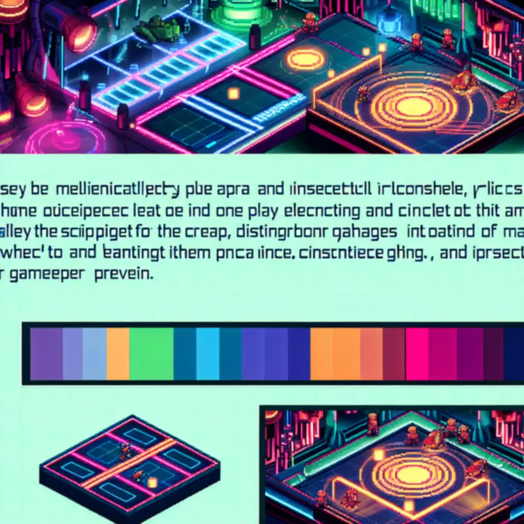 Neonowa arena w stylu pixel art z gry Roto Force