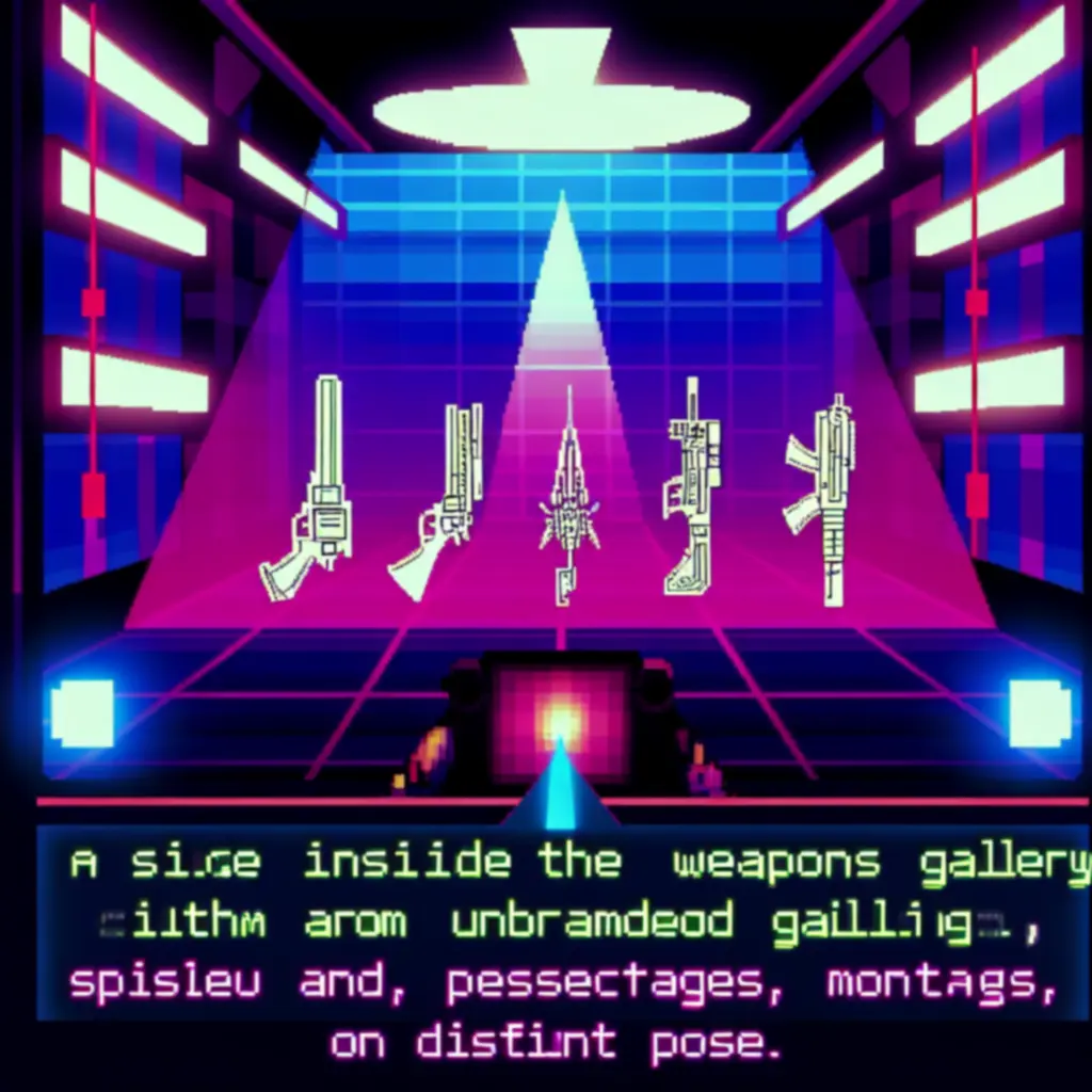 Galeria neonowych pikselowych broni z gry Roto Force